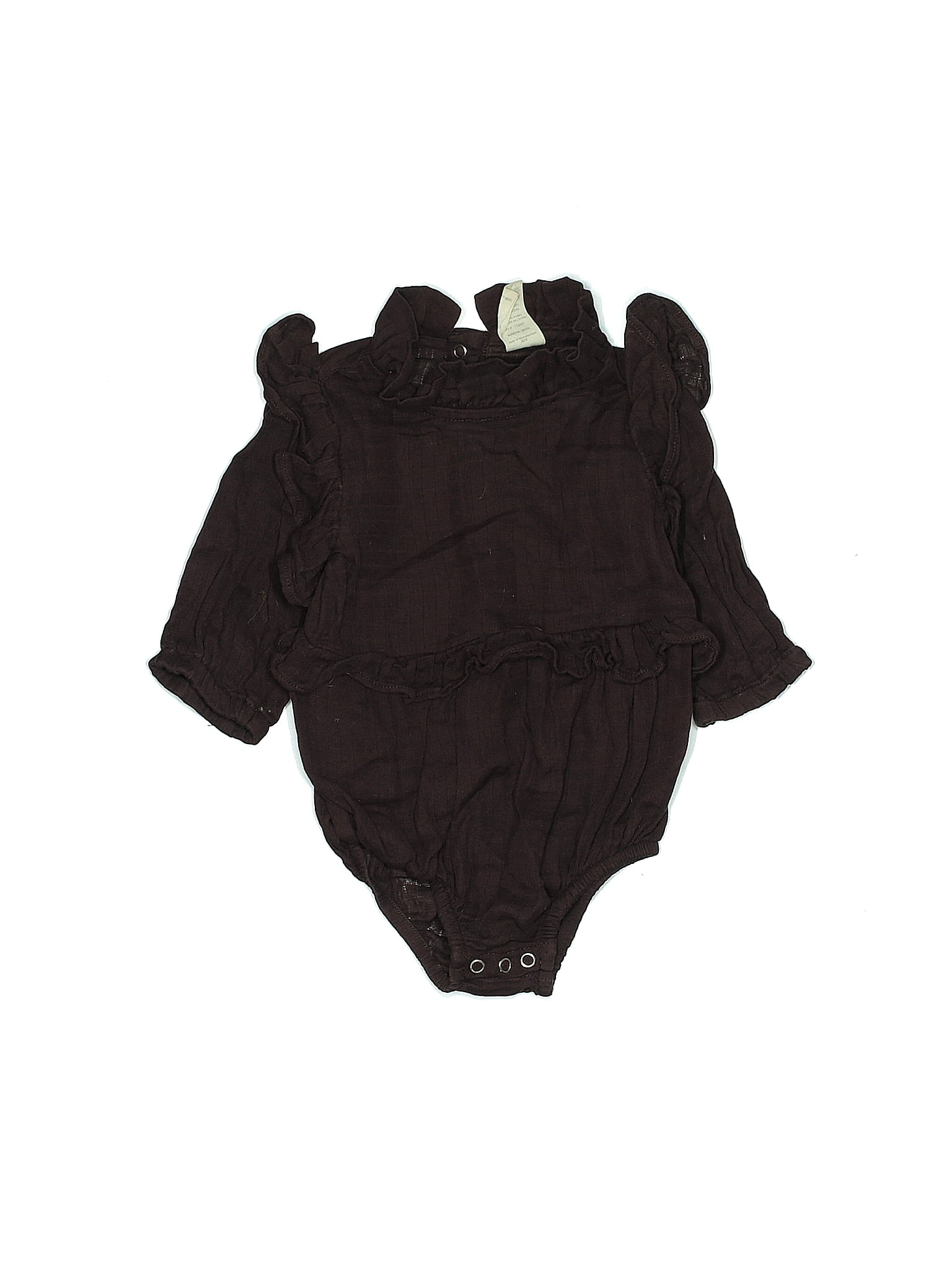 Kate Quinn Organics 100 Cotton Black Long Sleeve Onesie Size 36 mo