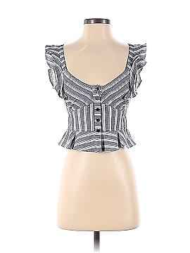 Marissa Webb Collective Blue Stripe Crop Top (view 1)