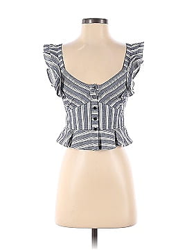 Marissa Webb Collective Blue Stripe Crop Top (view 1)