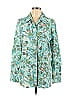 prologue 100% Polyester Tropical Teal Long Sleeve Blouse Size L - photo 1
