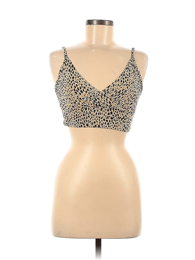 Click to view more detailed imagery on our partner's website Pre-owned Brandy Melville Tank Top Tan Plunge Neckline Tops In Brown