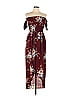 Unbranded 100% Polyester Floral Motif Floral Burgundy Casual Dress Size L - photo 1