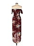 Unbranded 100% Polyester Floral Motif Floral Burgundy Casual Dress Size L - photo 2