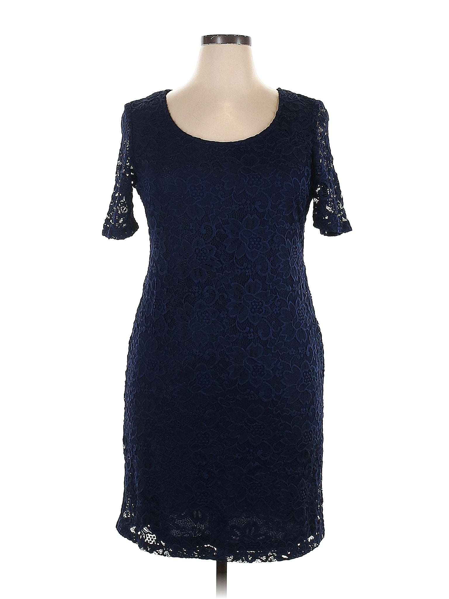 RN Studio By Ronni Nicole Solid Navy Blue Casual Dress Size 14 - 54% ...