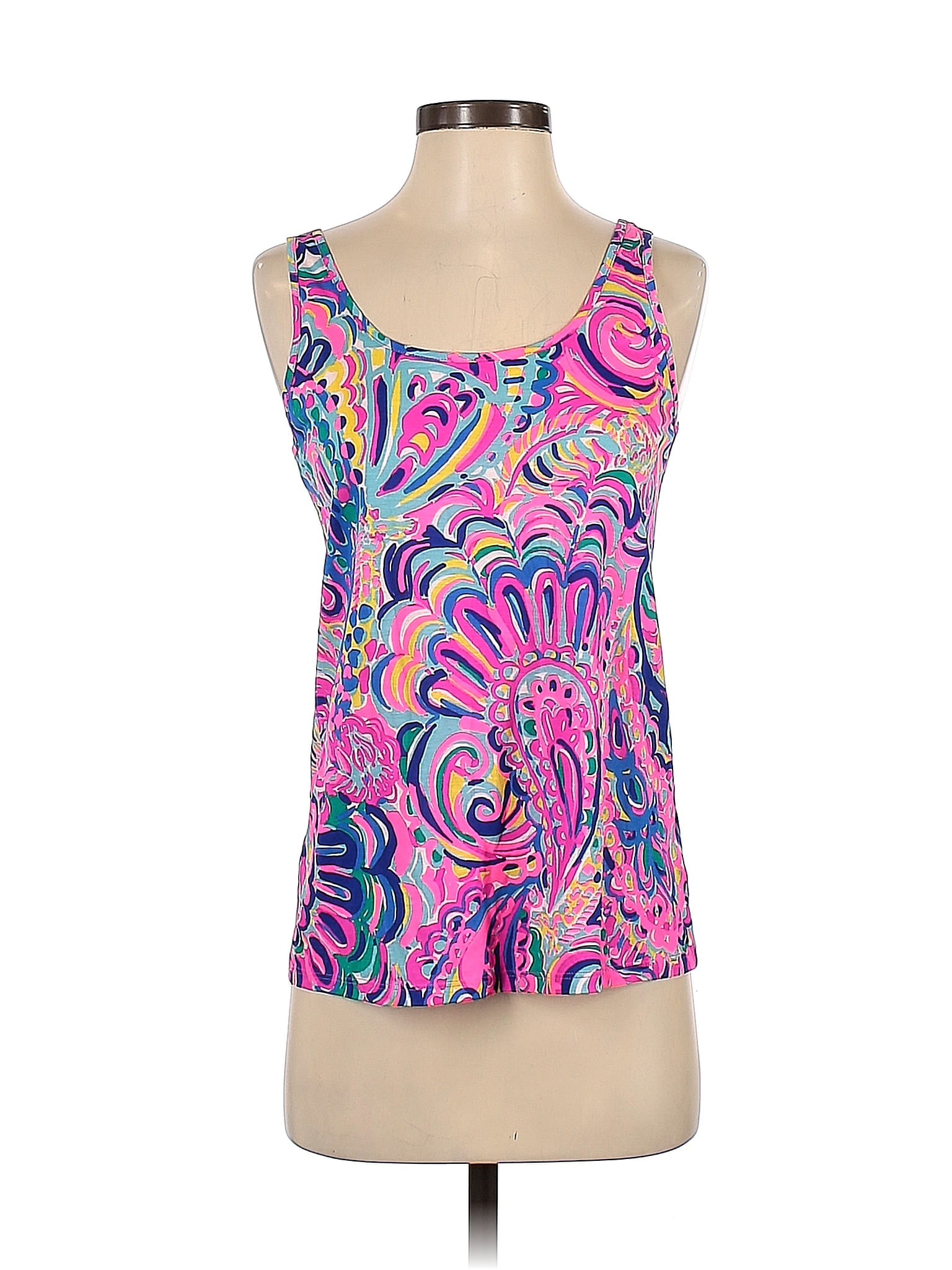 Lilly Pulitzer 100 Cotton Tropical Pink Active Tank Size Xs 72 Off