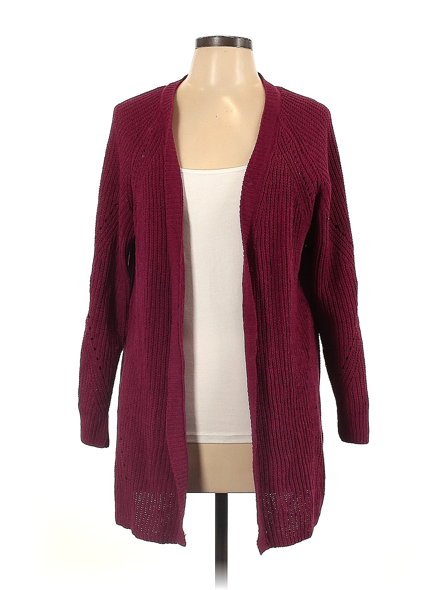 CARDIGAN Burgundy Cardigan Size XL - 88% off | ThredUp