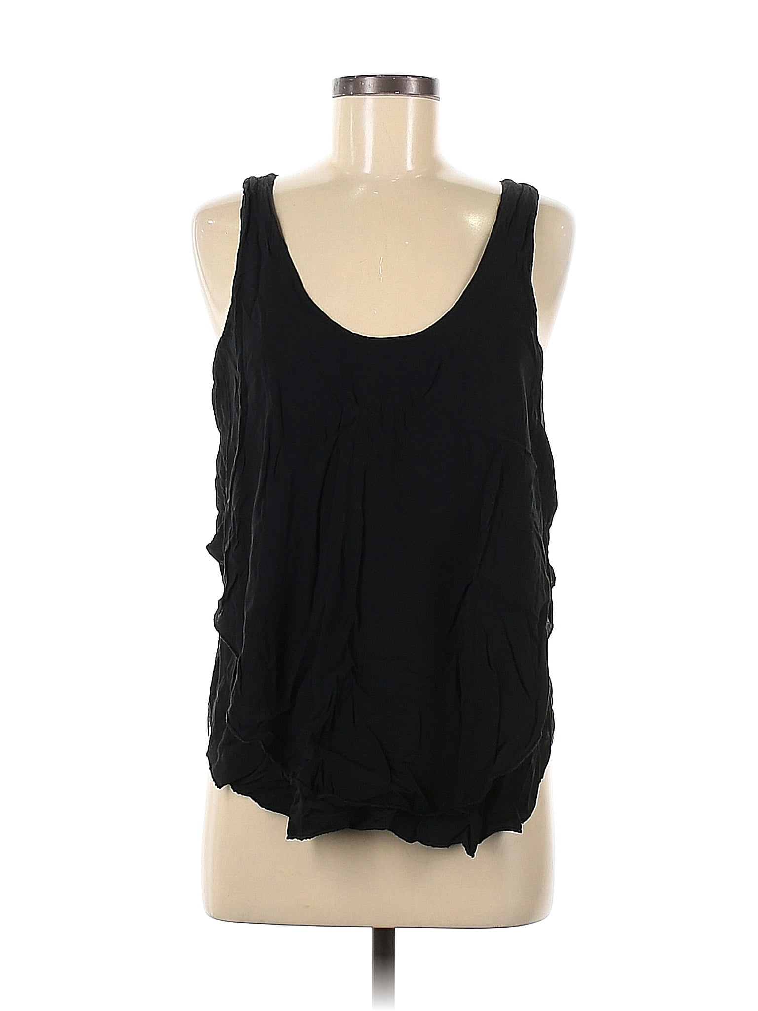Don't Ask Why 100% Viscose Solid Black Tank Top One Size - 76% off ...