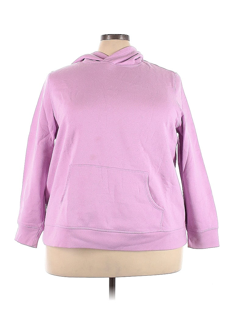 Ideology Solid Purple Pullover Hoodie Size 4X (Plus) - photo 1