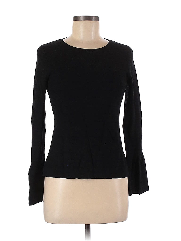 Ann Taylor Color Block Solid Black Pullover Sweater Size M (Petite ...