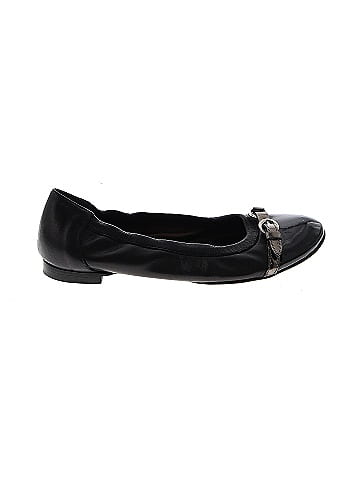 Attilio Giusti Leombruni Solid Black Flats Size 36.5 IT 80