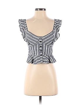 Marissa Webb Collective Blue Stripe Crop Top (view 1)