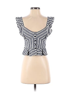 Marissa Webb Collective Blue Stripe Crop Top (view 1)