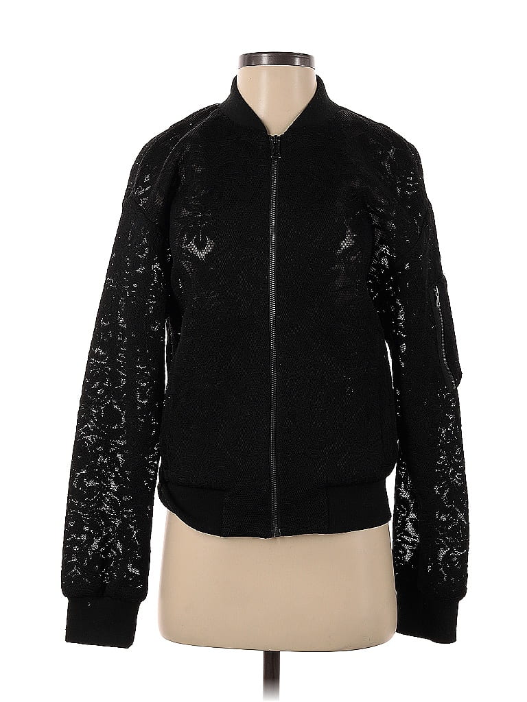 BCBGMAXAZRIA 100% Polyester Jacquard Snake Print Damask Stars Brocade Black Jacket Size XS - photo 1