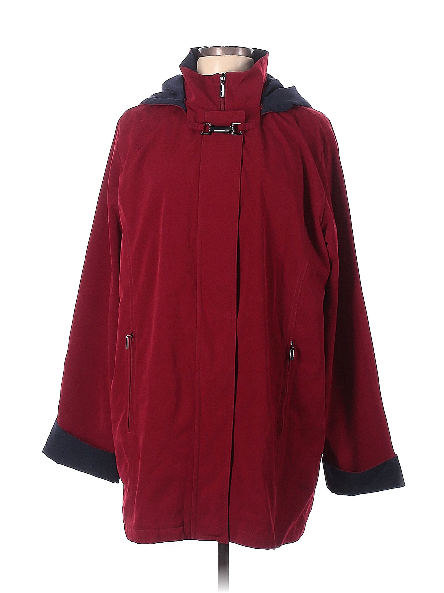 Nautica 100% Polyester Solid Red Jacket Size L - 68% off | thredUP