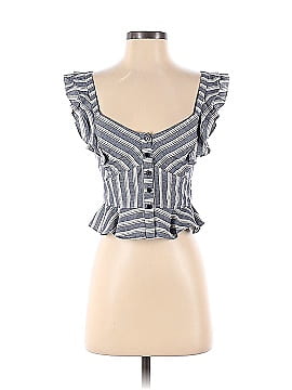 Marissa Webb Collective Blue Stripe Crop Top (view 1)