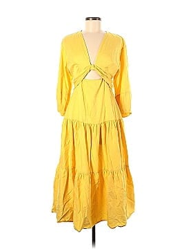 Derek Lam Collective Yellow Twist Front Midi Dress (view 1)