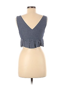 Thakoon Collective Chambray Ruffle Crop Top (view 2)