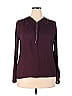 INC International Concepts 100% Polyester Burgundy Long Sleeve Blouse Size XXL - photo 1