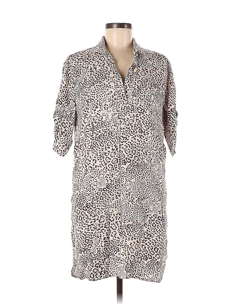 Velvet Heart 100% Tencel Animal Print Leopard Print Tan Casual Dress Size M - photo 1
