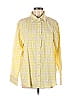 Aerie 100% Cotton Houndstooth Checkered-gingham Grid Yellow Long Sleeve Button-Down Shirt Size M - photo 1