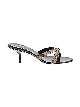 Gucci GG Canvas Strappy Kitten Heel Mule Sandals (view 1)