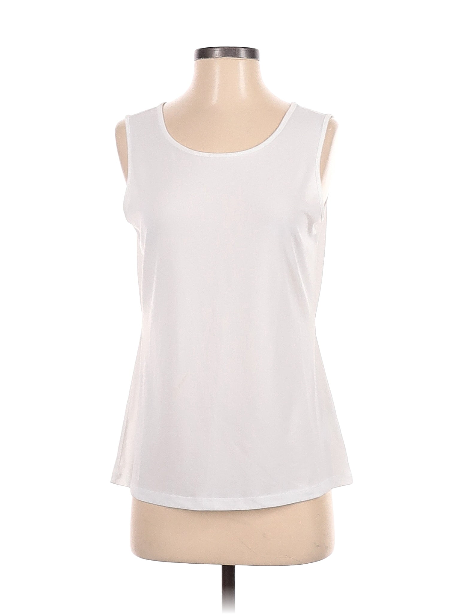 IMAN Solid White Sleeveless T-Shirt Size S - 68% off | thredUP