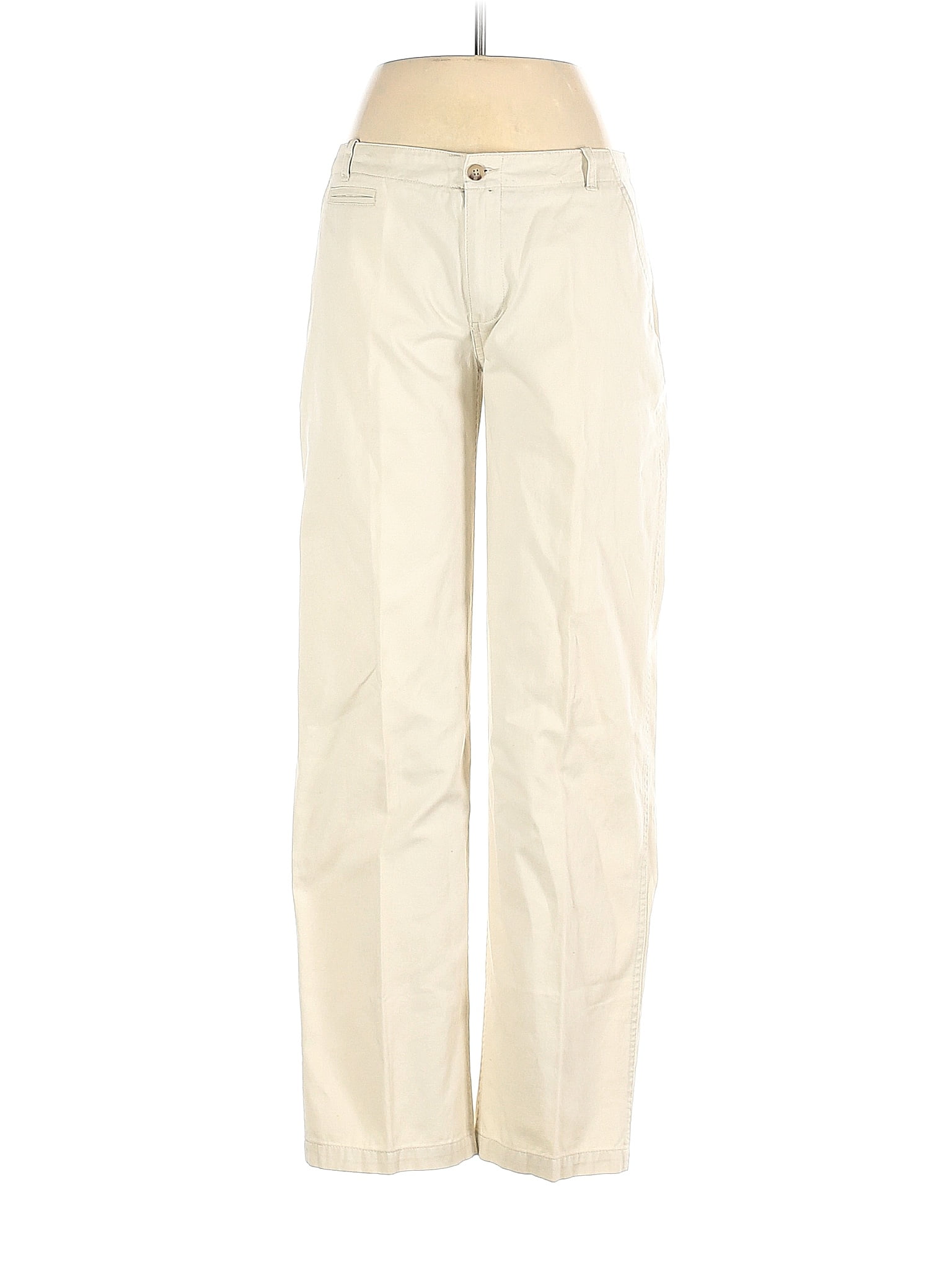Chaps 100 Cotton Solid Ivory Khakis Size 18 (Plus) 56 off ThredUp