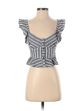 Marissa Webb Collective Blue Stripe Crop Top (view 1)