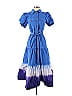 Derek Lam Collective 100% Cotton Tie-dye Blue Blue Dip Dye Midi Dress Size 42 (IT) - photo 1