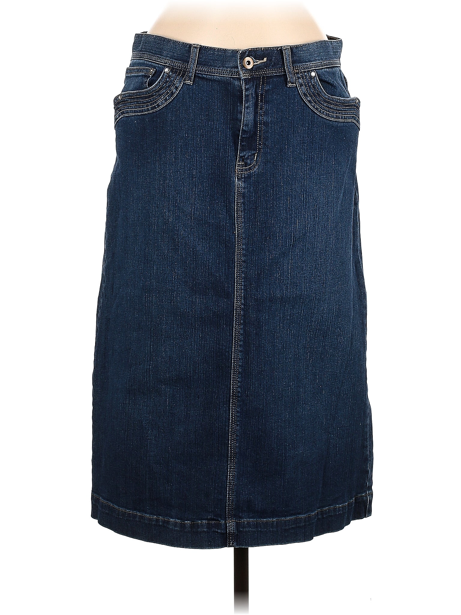 Christopher & Banks Blue Denim Skirt Size 8 56 off thredUP