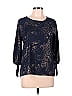 Papermoon 100% Polyester Blue Long Sleeve Blouse Size M - photo 1