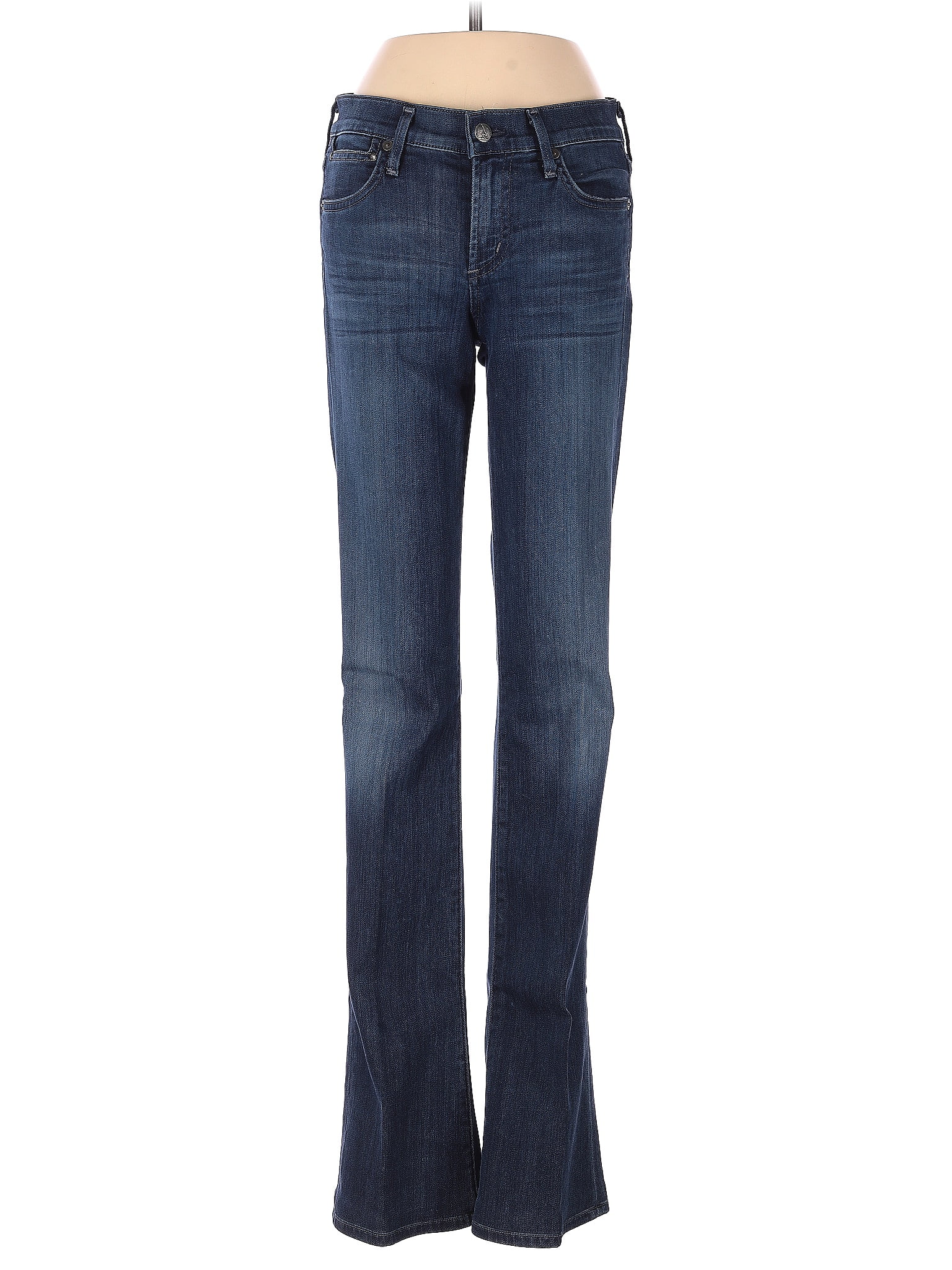 CITIZENS of HUMANITY 24 high waist roll up blue jeans denim retro slim ankle