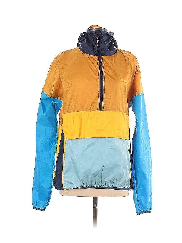 Cotopaxi 100% Polyester Color Block Solid Yellow Windbreaker Size L ...