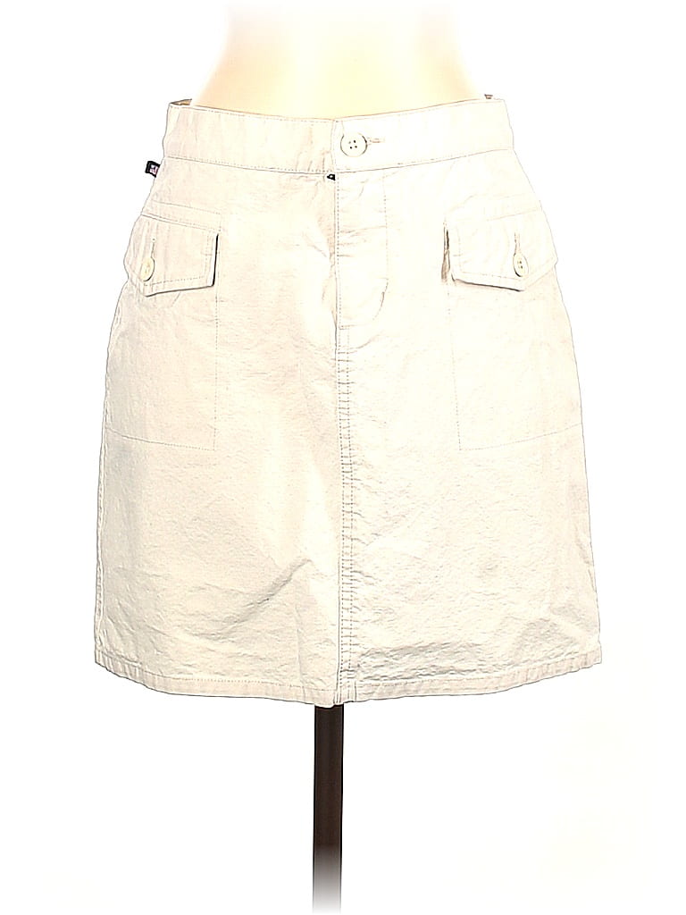 Polo Jeans Co. by Ralph Lauren 100% Cotton Solid Ivory Denim Skirt Size 2 - photo 1