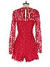 Slate & Willow 100% Nylon Solid Red Laced Red Tonal Romper Size 8 - photo 2