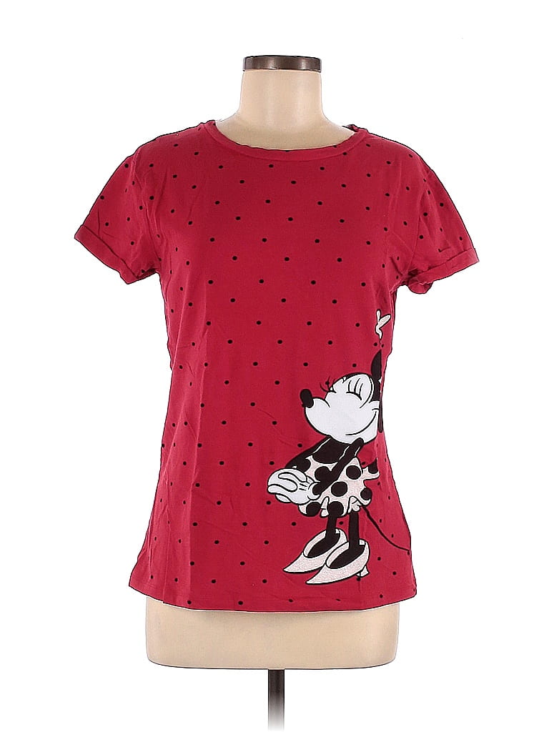 Disney Parks Polka Dots Red Short Sleeve T-Shirt Size M - photo 1