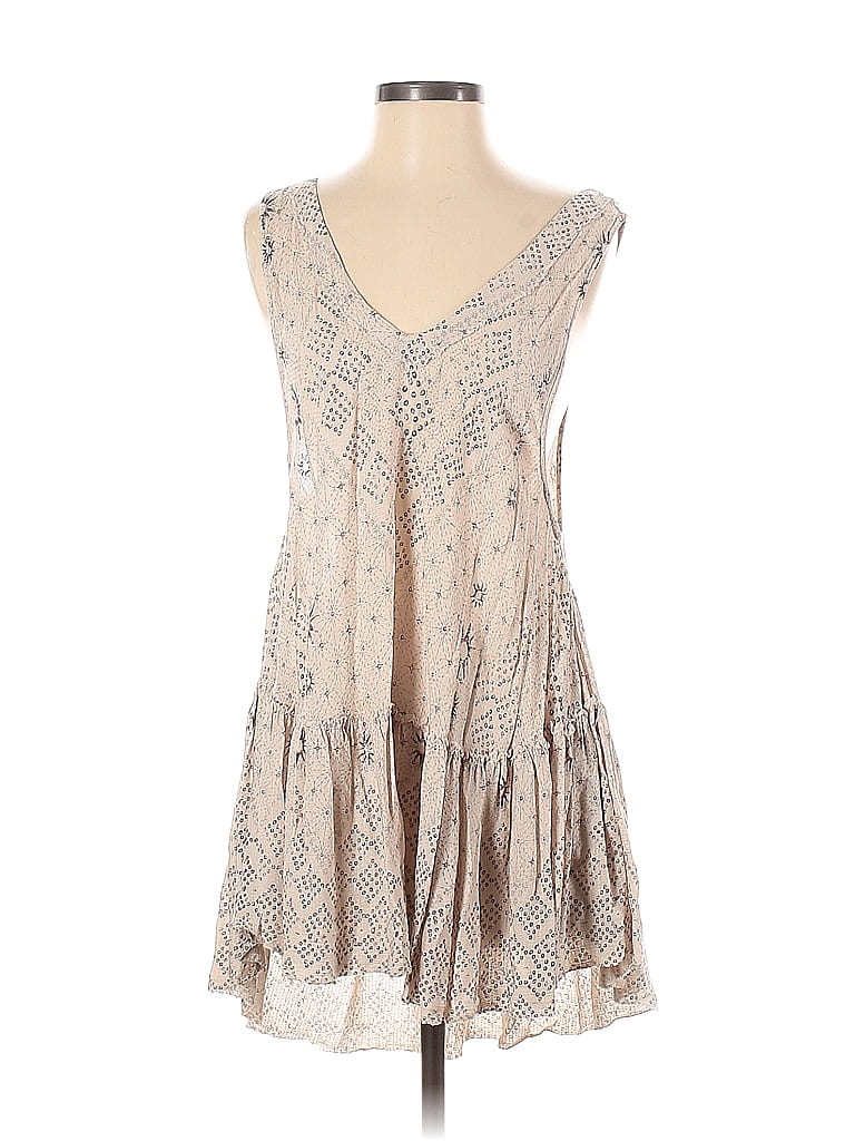 Intimately by Free People 100% Rayon Tan Ivory Casual Dress Size S - photo 1