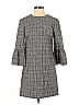 Zara Plaid Houndstooth Checkered-gingham Grid Tweed Gray Casual Dress Size XS - photo 1