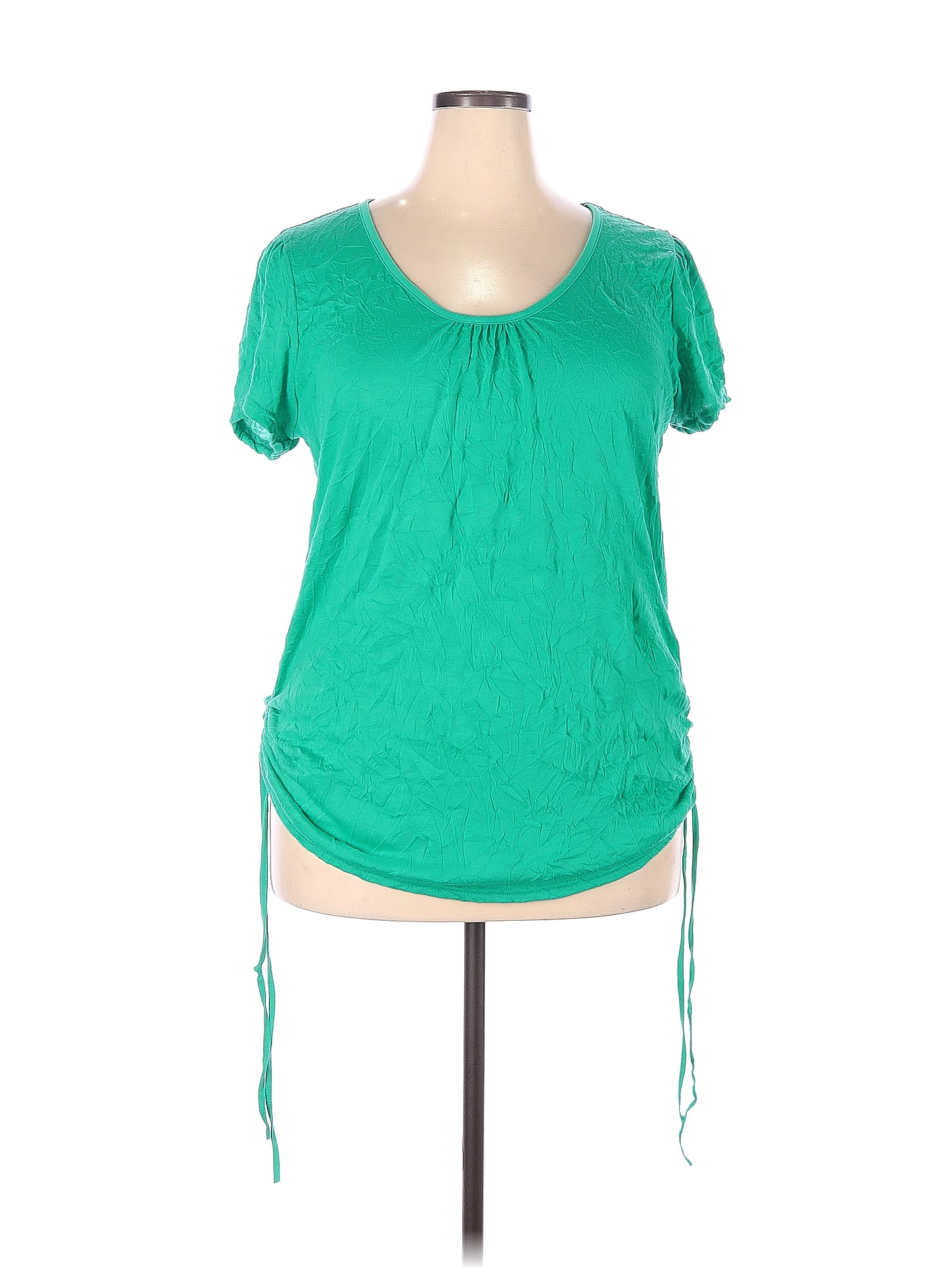 Bobbie Brooks 100% Polyester Green Short Sleeve Blouse Size 2X (Plus ...