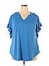 Ruby Rd. Blue Short Sleeve Top Size 2X (Plus) - photo 1