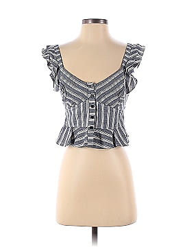 Marissa Webb Collective Blue Stripe Crop Top (view 1)