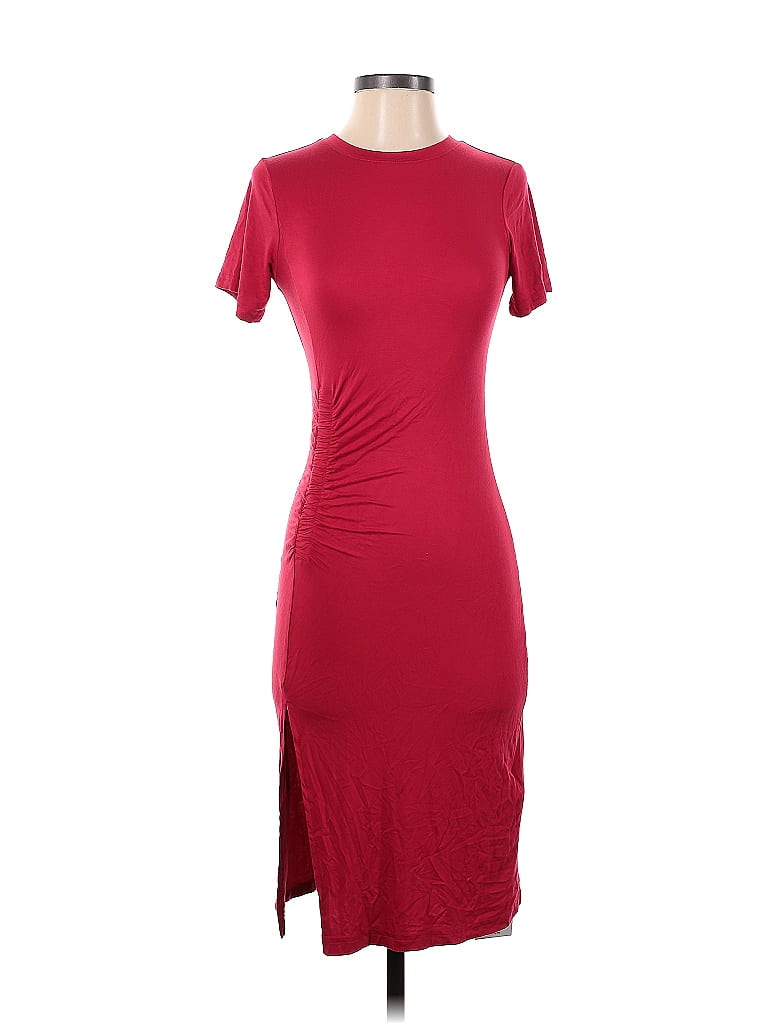 Halara Solid Red Burgundy Casual Dress Size XS - photo 1