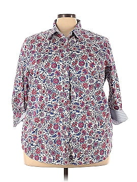 Chaps 3/4 Sleeve Button-Down Shirt (view 1)