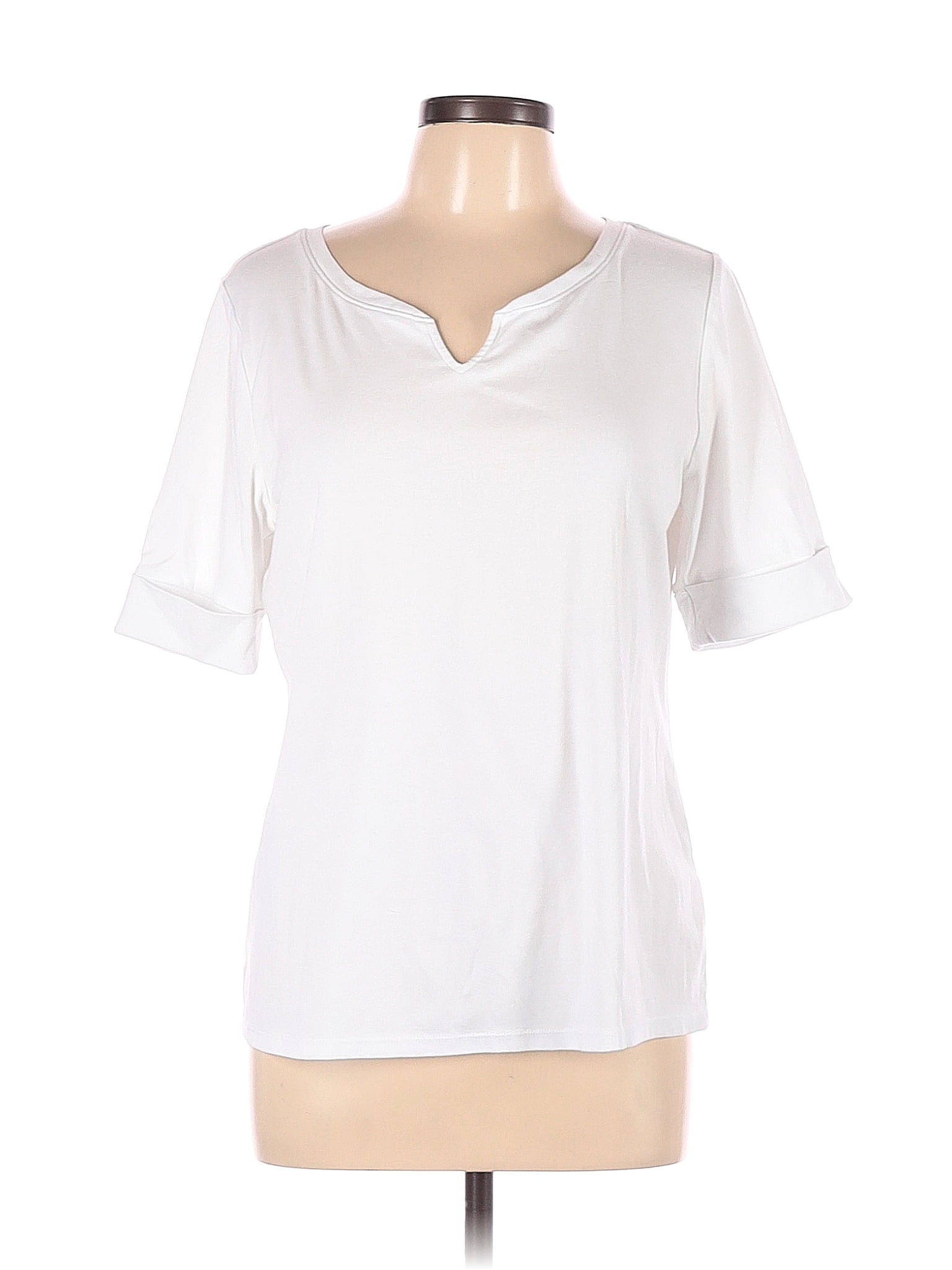 Ellen Tracy White Short Sleeve Top Size L - 73% off | thredUP