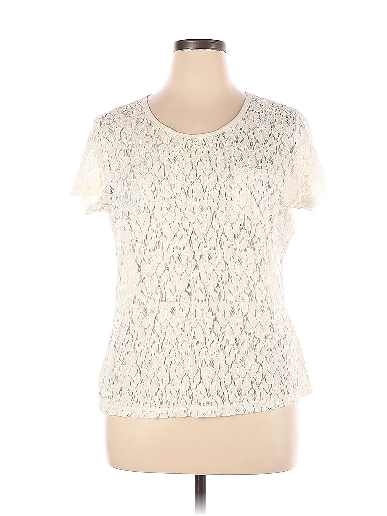 JCPenney Ivory Short Sleeve Top Size XL 23 off thredUP