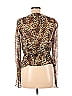 Escada 100% Silk Animal Print Leopard Print Brown Long Sleeve Blouse Size 40 (EU) - photo 2