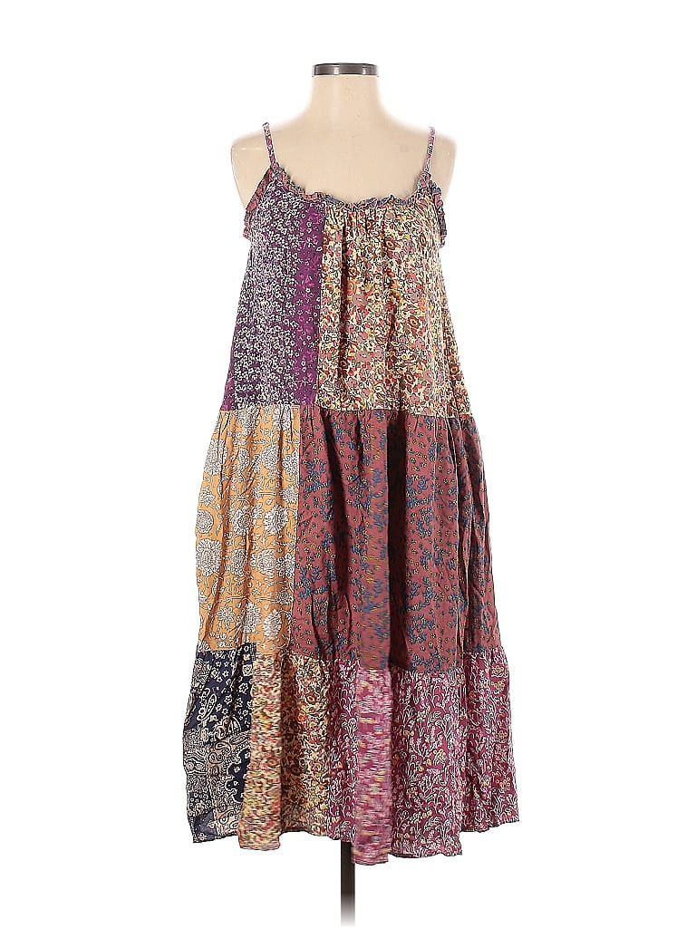Natural Life 100% Rayon Floral Multi Color Brown Casual Dress Size XS - photo 1