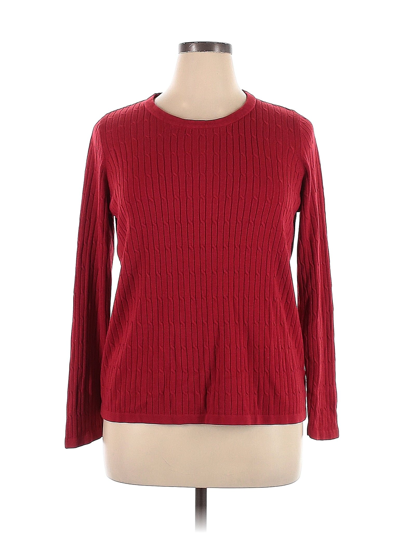 Croft & Barrow 100% Acrylic Red Pullover Sweater Size 1X (Plus) - 44% ...