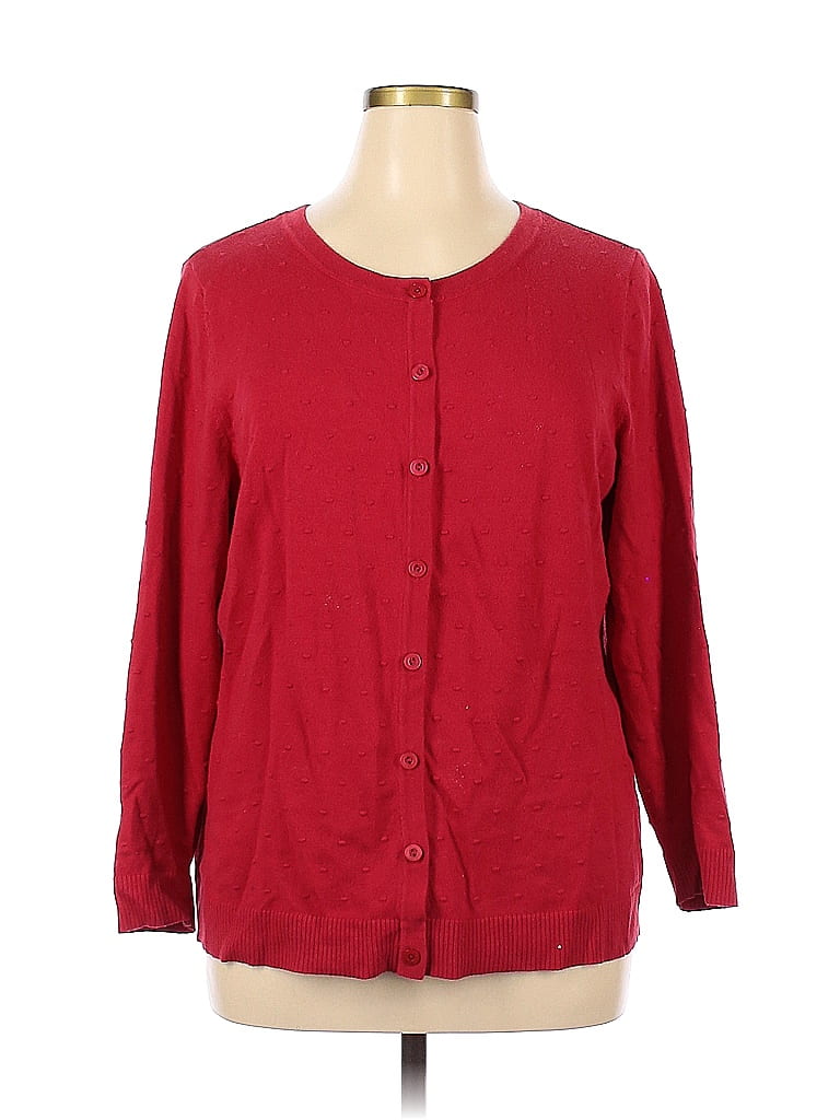 Cj Banks Red Cardigan Size 1X (Plus) - 69% off | thredUP