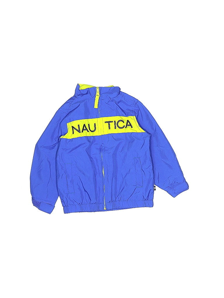 Nautica 100% Nylon Graphic Solid Blue Raincoat Size 24 mo - photo 1